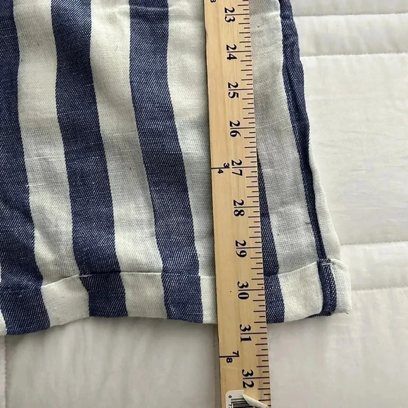 PACT Organic Cotton Blue Stripe Print shorts Romper size Medium NWT - Picture 9 of 11